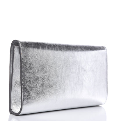 Saint Laurent Metallic Calfskin Monogram Large Belle De Jour Clutch Silver 3 of 7