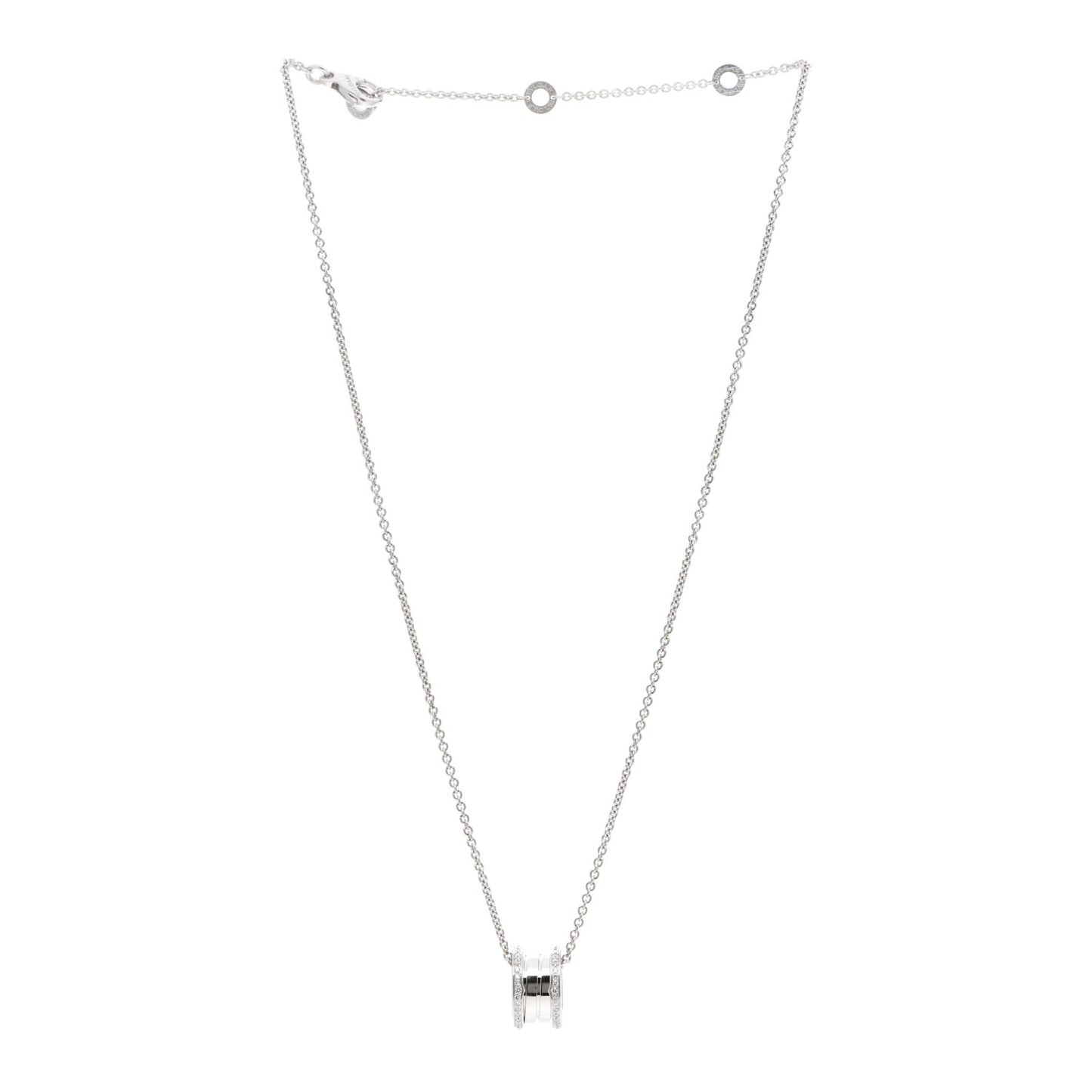 18K White Gold Diamond B.Zero1 Pendant Necklace