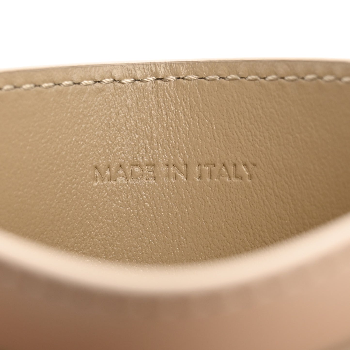 Shiny Calfskin Triomphe Card Holder Taupe