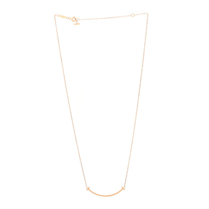 Tiffany 18K Rose Gold Small T Smile Pendant Necklace 3 of 5