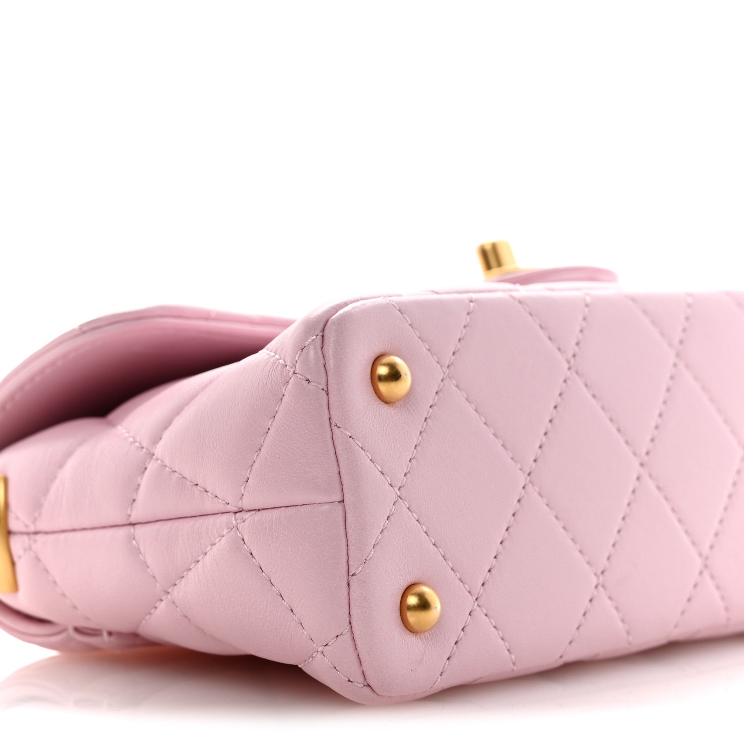 Chanel Lambskin Quilted Mini Flap Top Handle Bag Light Pink 9 of 11
