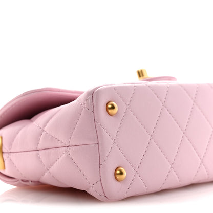 Chanel Lambskin Quilted Mini Flap Top Handle Bag Light Pink 9 of 11