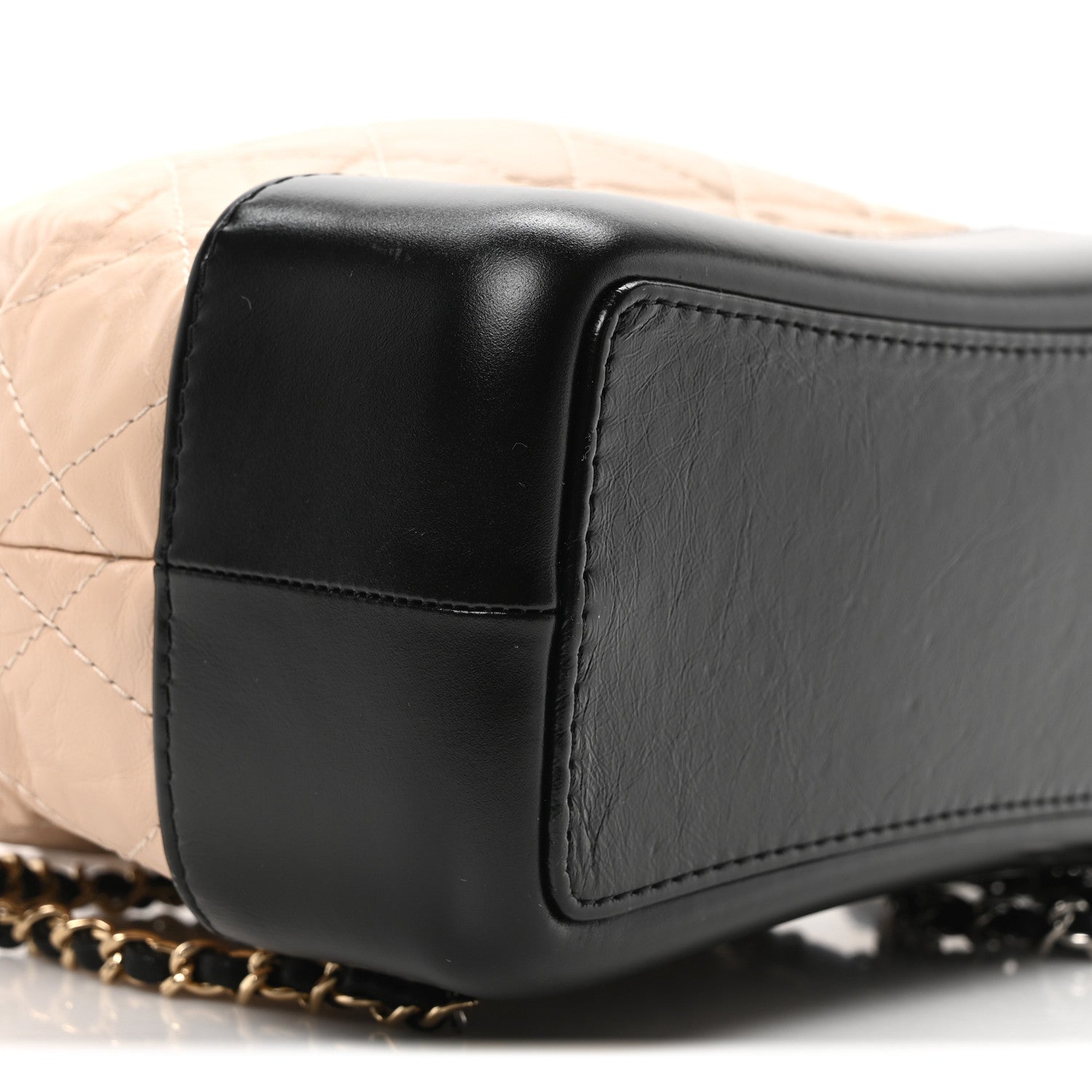 Chanel Aged Calfskin Quilted Small Gabrielle Backpack Beige Black 9 of 12
