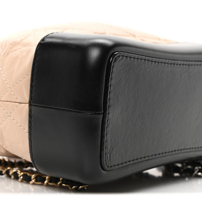 Chanel Aged Calfskin Quilted Small Gabrielle Backpack Beige Black 9 of 12