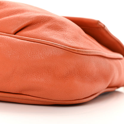 Fendi Vitello Flamingo Fendista Pouchette Crossbody Arancio 10 of 22