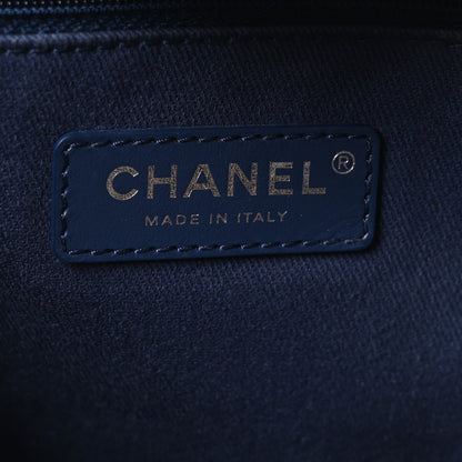 Chanel Mixed Fibers Calfskin Medium Deauville Tote Blue 6 of 10