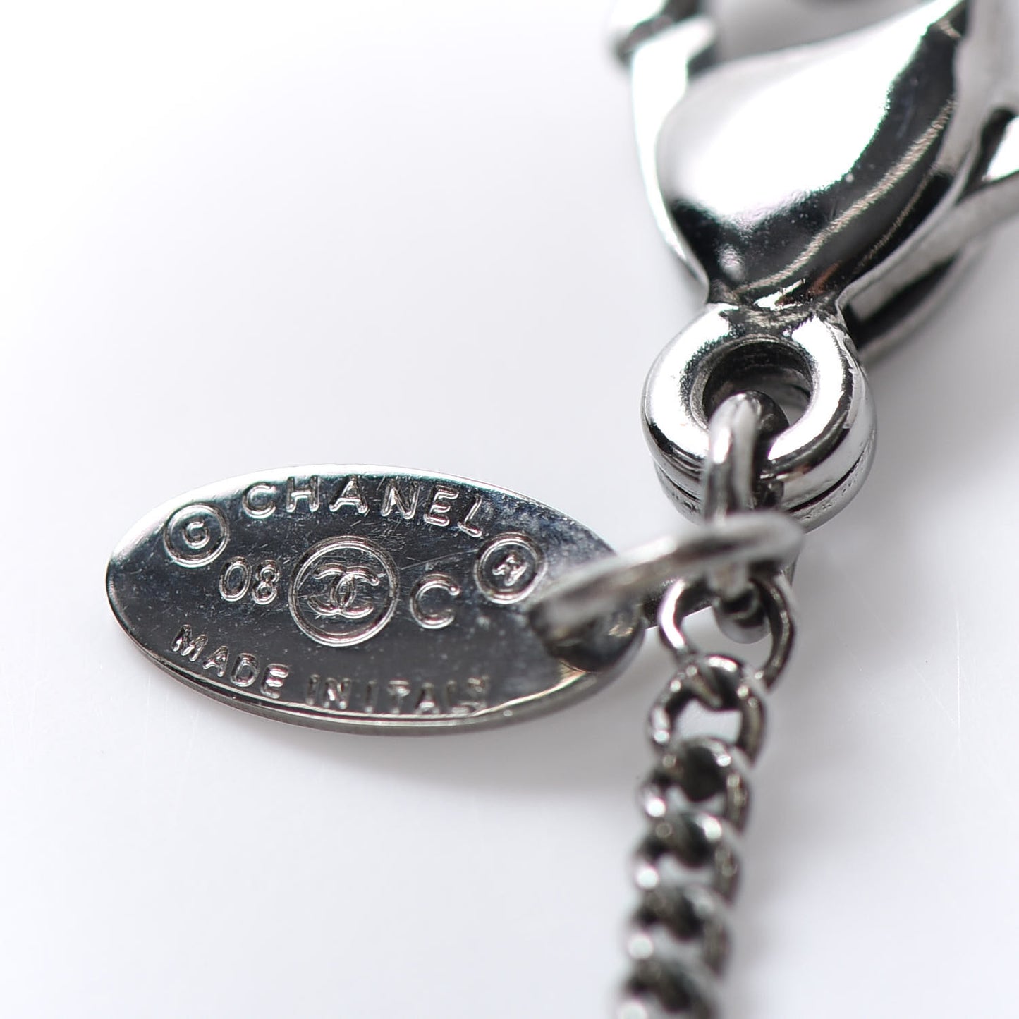 Ruthenium Locket CC Necklace Silver
