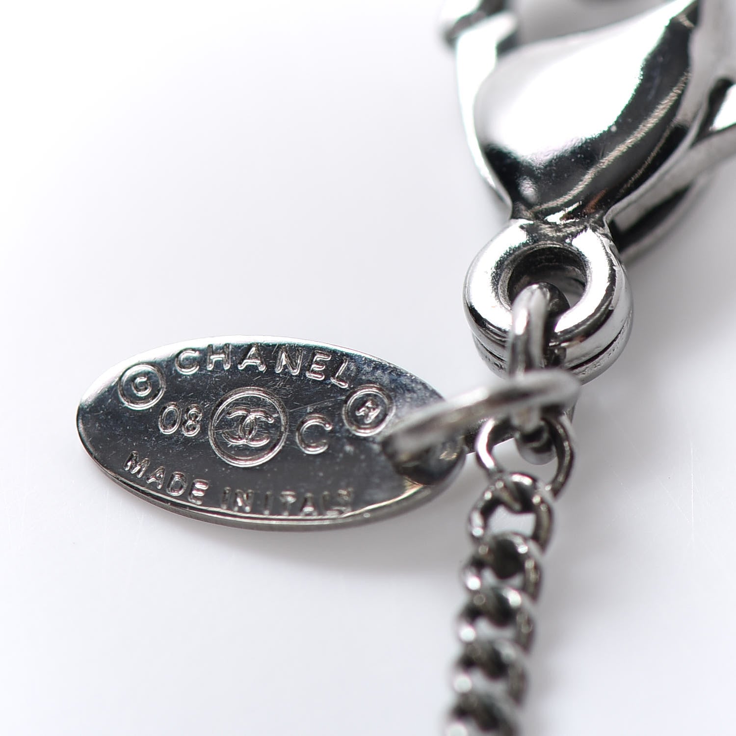 Chanel Ruthenium Locket CC Necklace Silver 6 of 6
