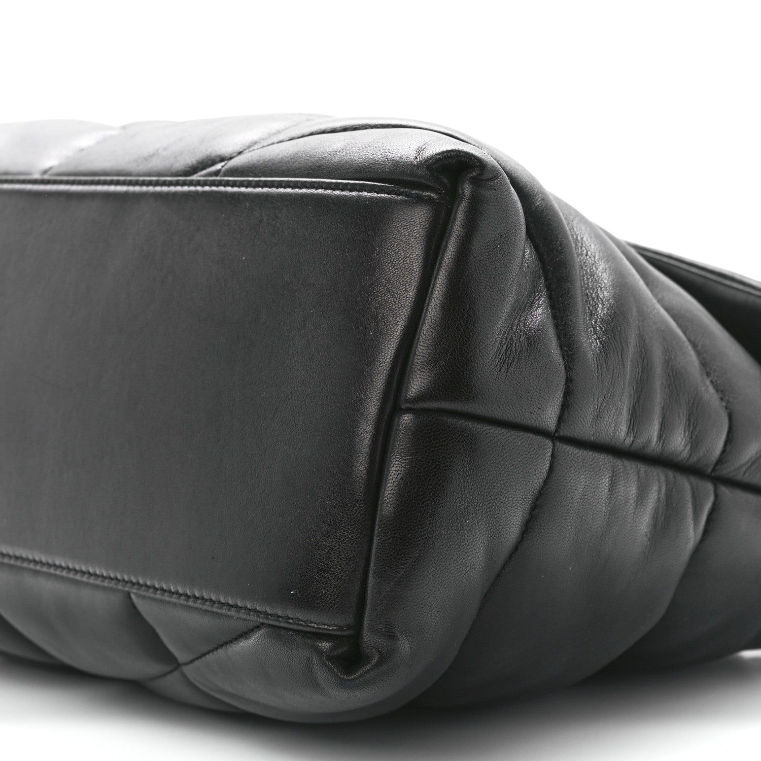 Saint Laurent Lambskin Quilted Medium Loulou Puffer Monogram Chain Satchel Black 12 of 12