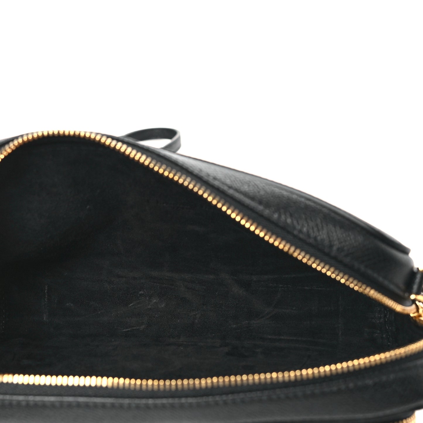 Grained Calfskin Caro Double Pouch Black