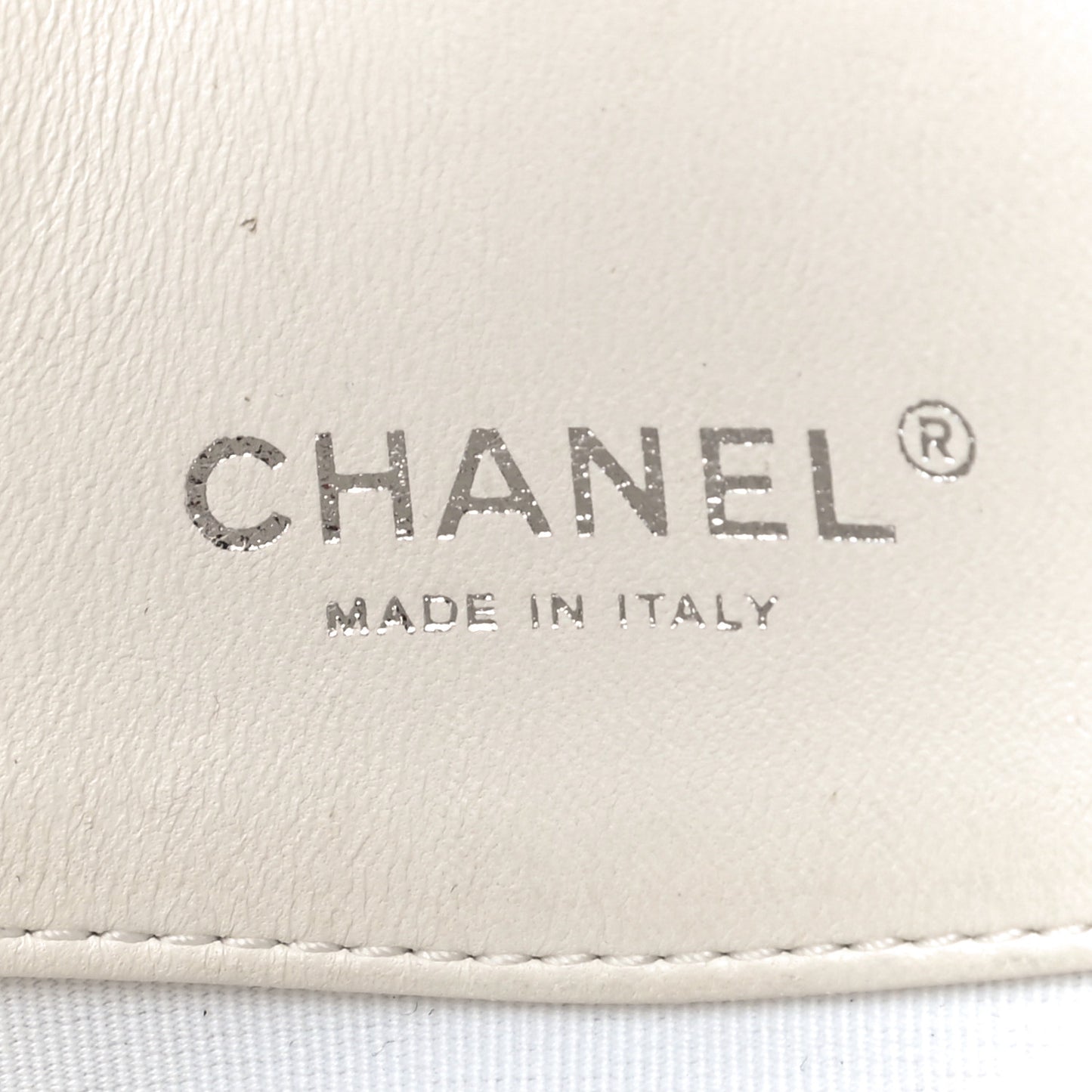 Printed Lambskin Logo CC Envelope Clutch With Chain White