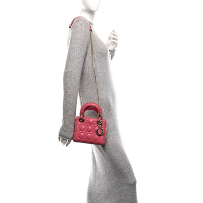 Christian Dior Lambskin Cannage Mini Lady Dior Pink 2 of 10
