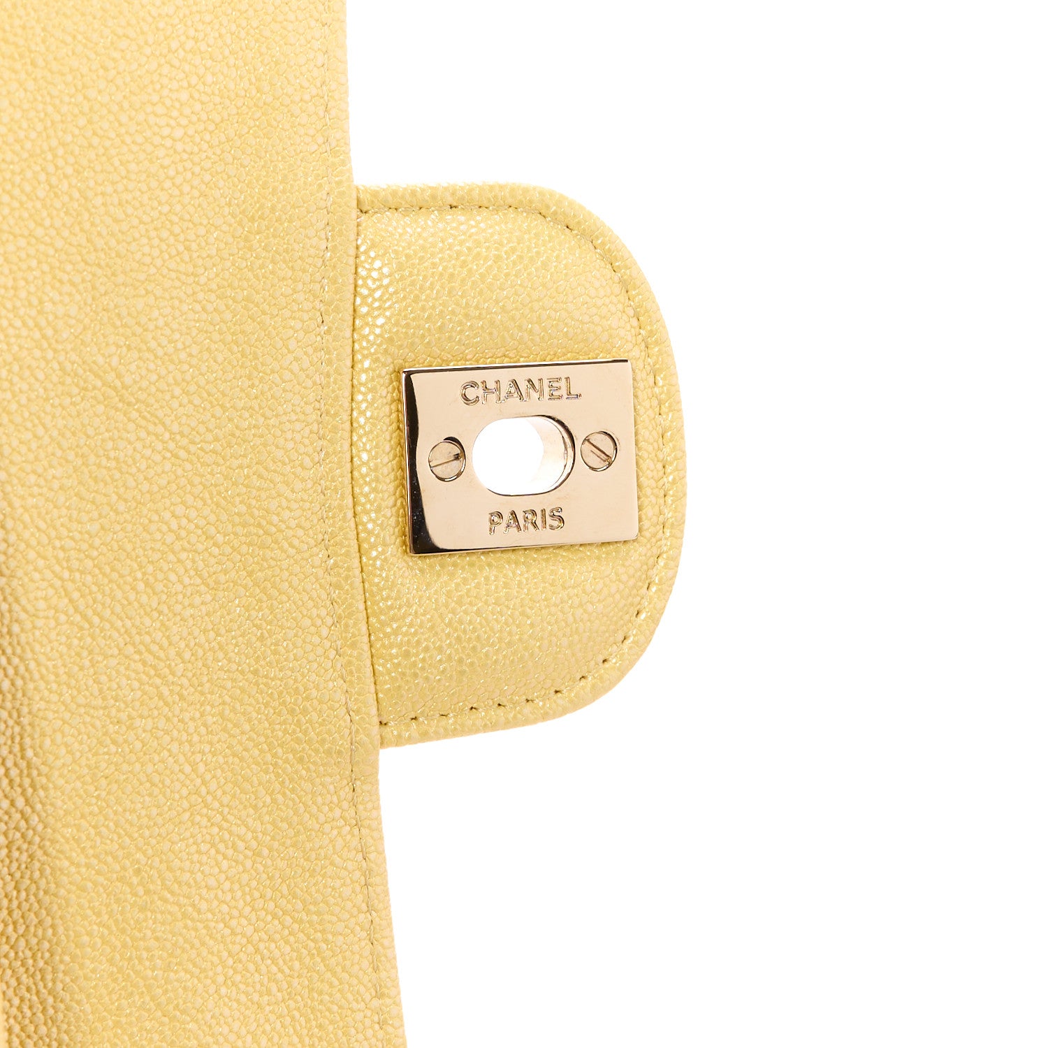 Chanel Iridescent Caviar Quilted Medium Double Flap Yellow 7 of 11