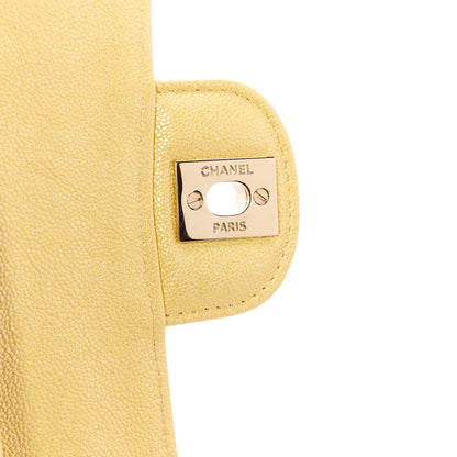 Chanel Iridescent Caviar Quilted Medium Double Flap Yellow 7 of 11