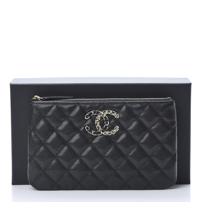 Chanel Caviar Quilted French New Wave Small CC Pouch Black 8 of 8