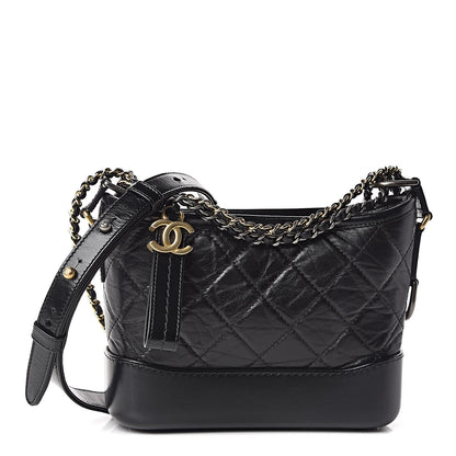 Chanel Aged Calfskin Quilted Small Gabrielle Hobo Black 1 of 10