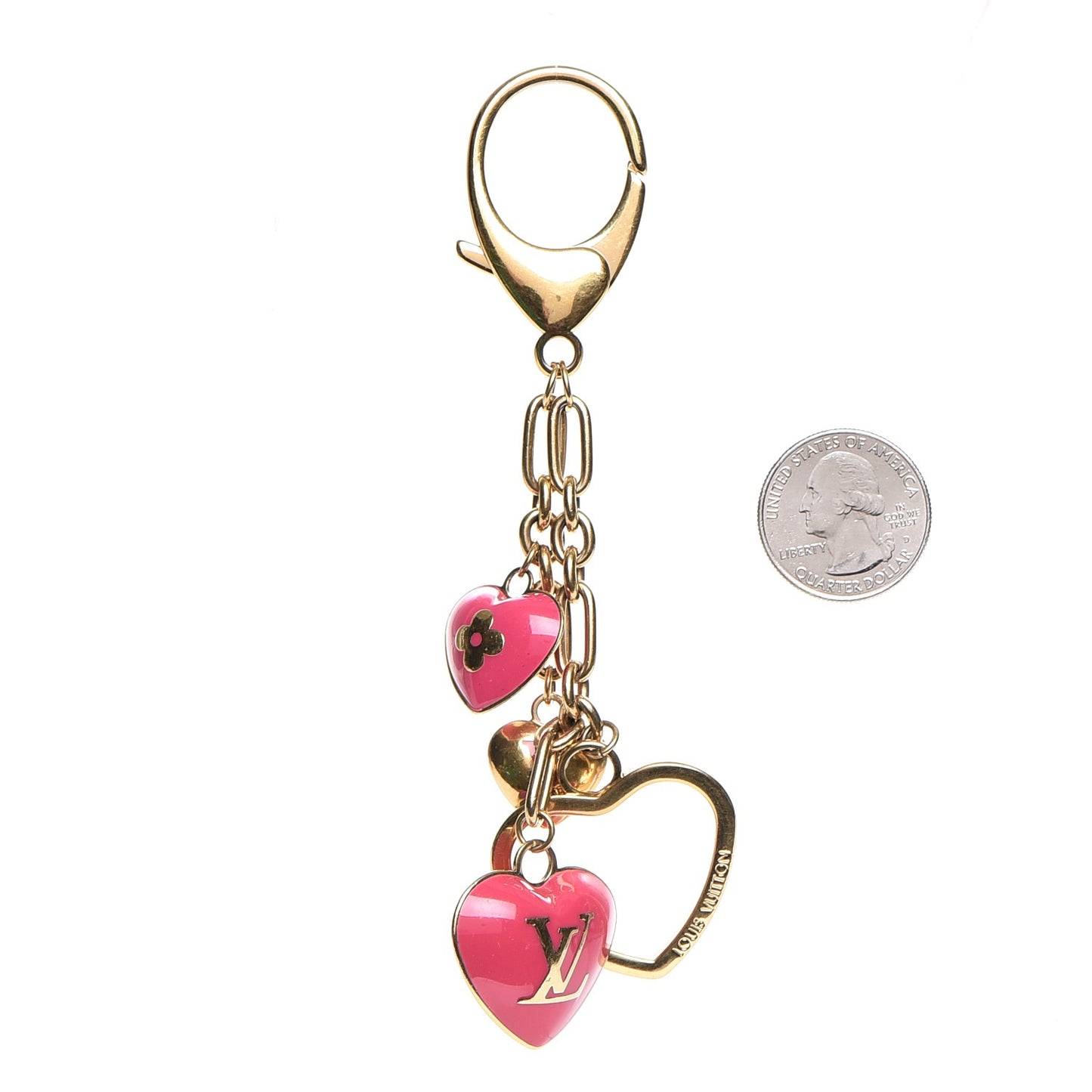 Coeurs Heart Bag Charm Key Holder Pink