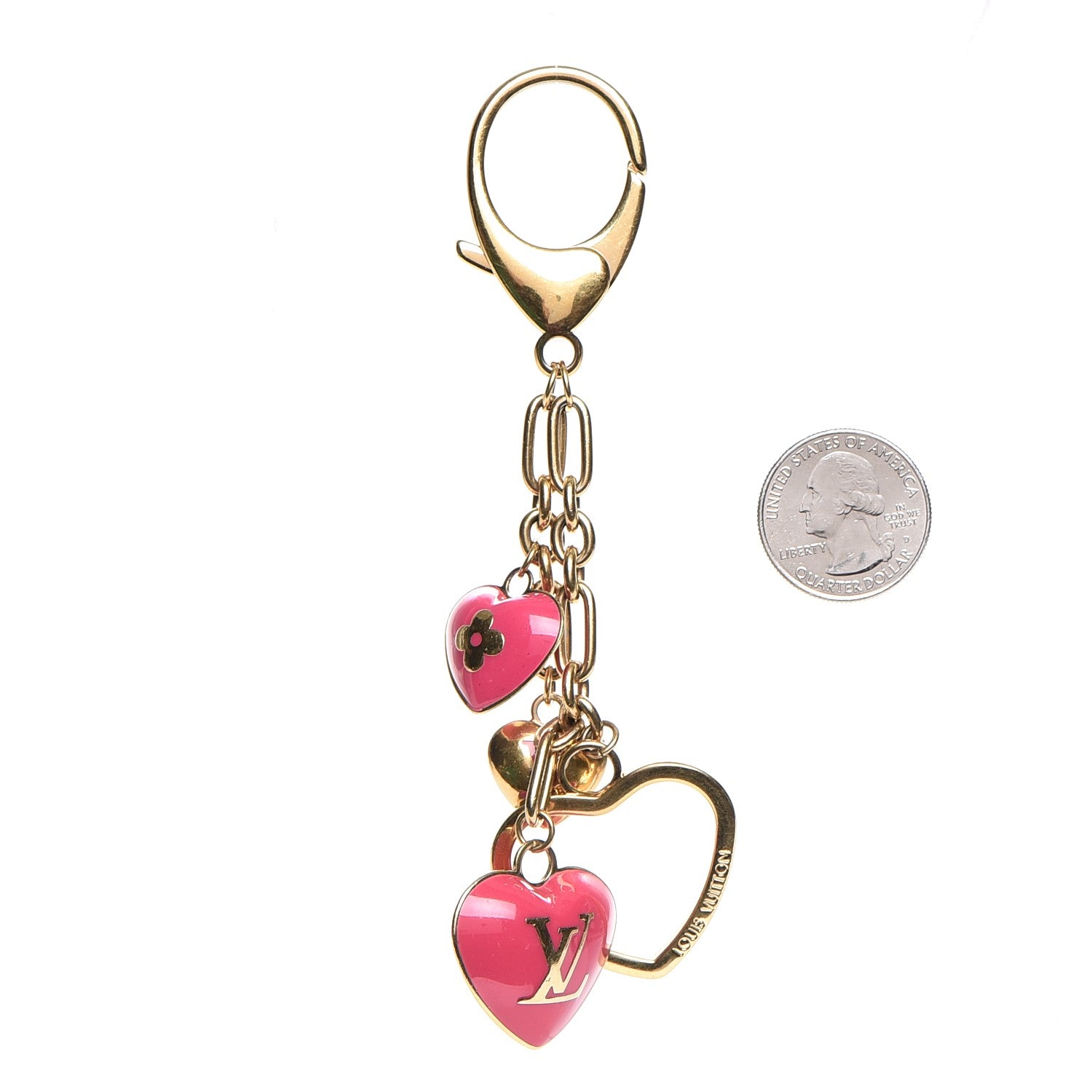 Louis Vuitton Coeurs Heart Bag Charm Key Holder Pink 2 of 4