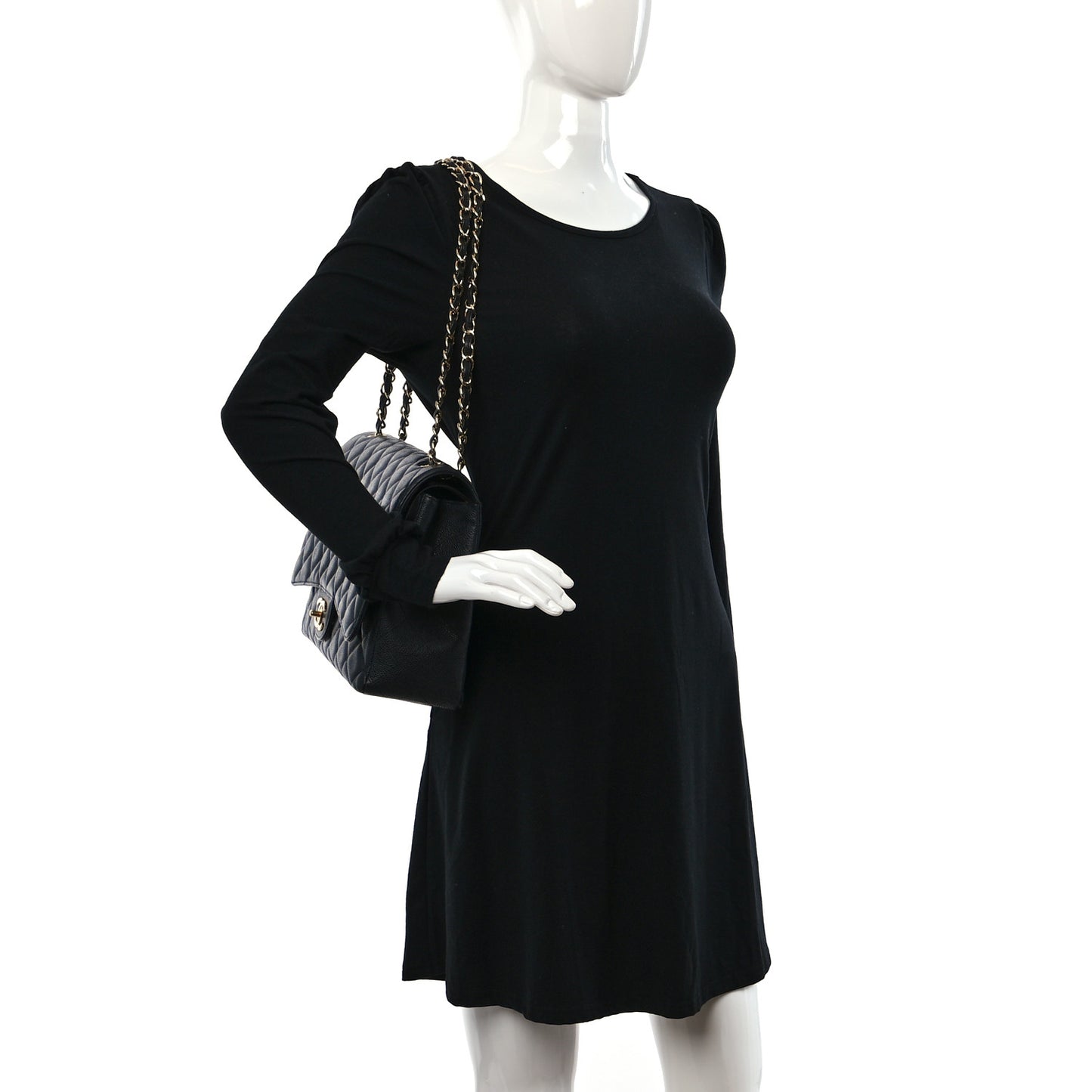 Caviar Quilted Maxi Double Flap Black