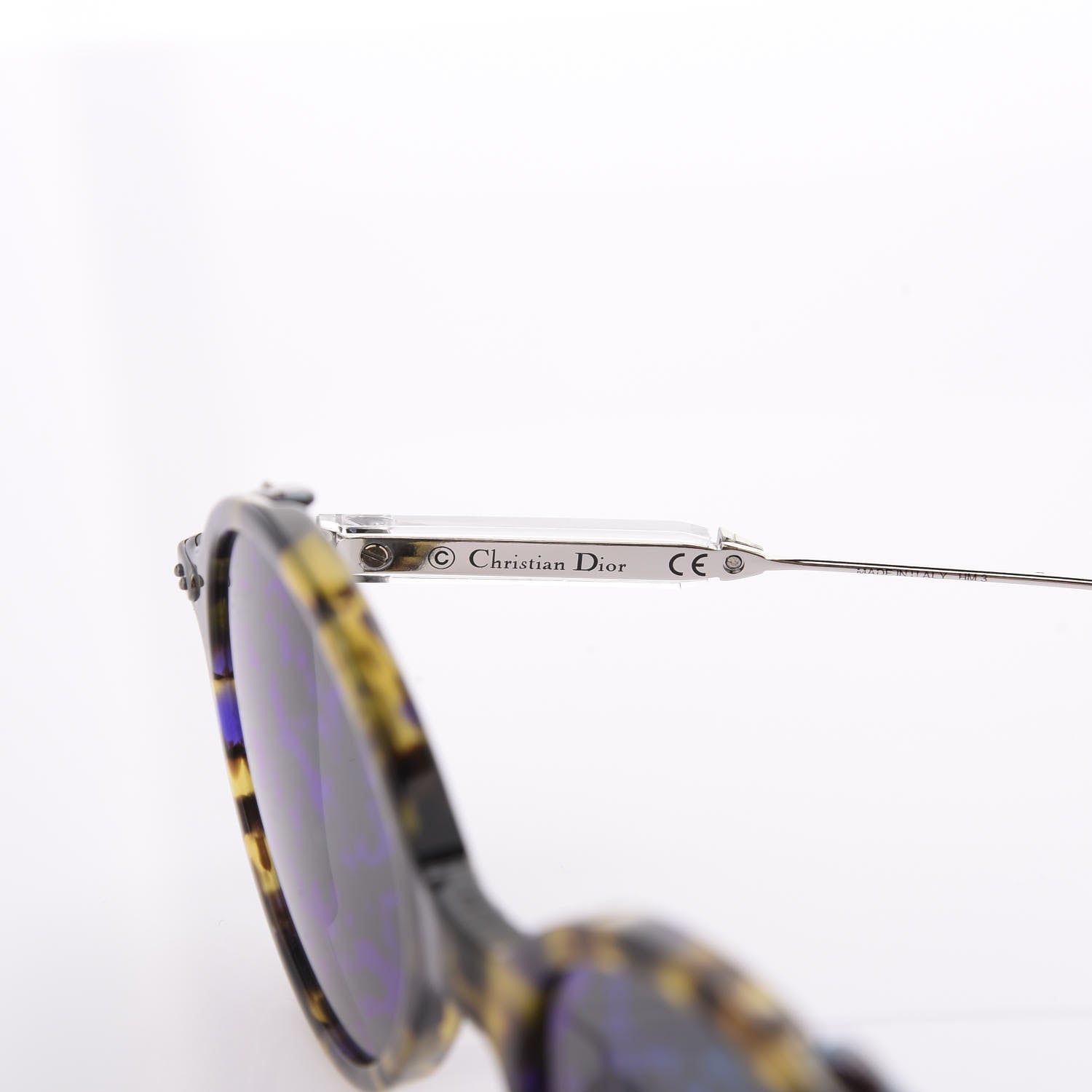 Christian Dior Acetate Leaf Print Umbrage Round Sunglasses Green Foliage 6 of 8