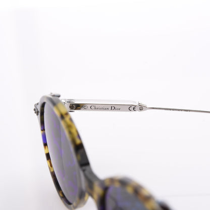 Christian Dior Acetate Leaf Print Umbrage Round Sunglasses Green Foliage 6 of 8