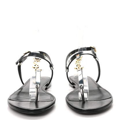 Saint Laurent Reflex Soft Lambskin Cassandra Iota 05 Sandals 38.5 Argento 3 of 10