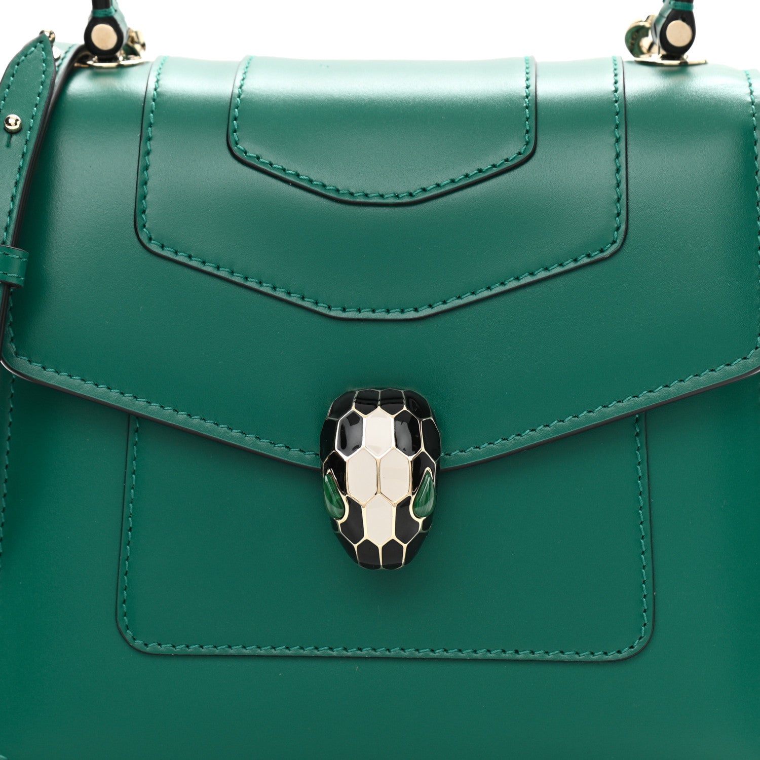 Bulgari Calfskin Serpenti Forever Top Handle Emerald Green 7 of 10
