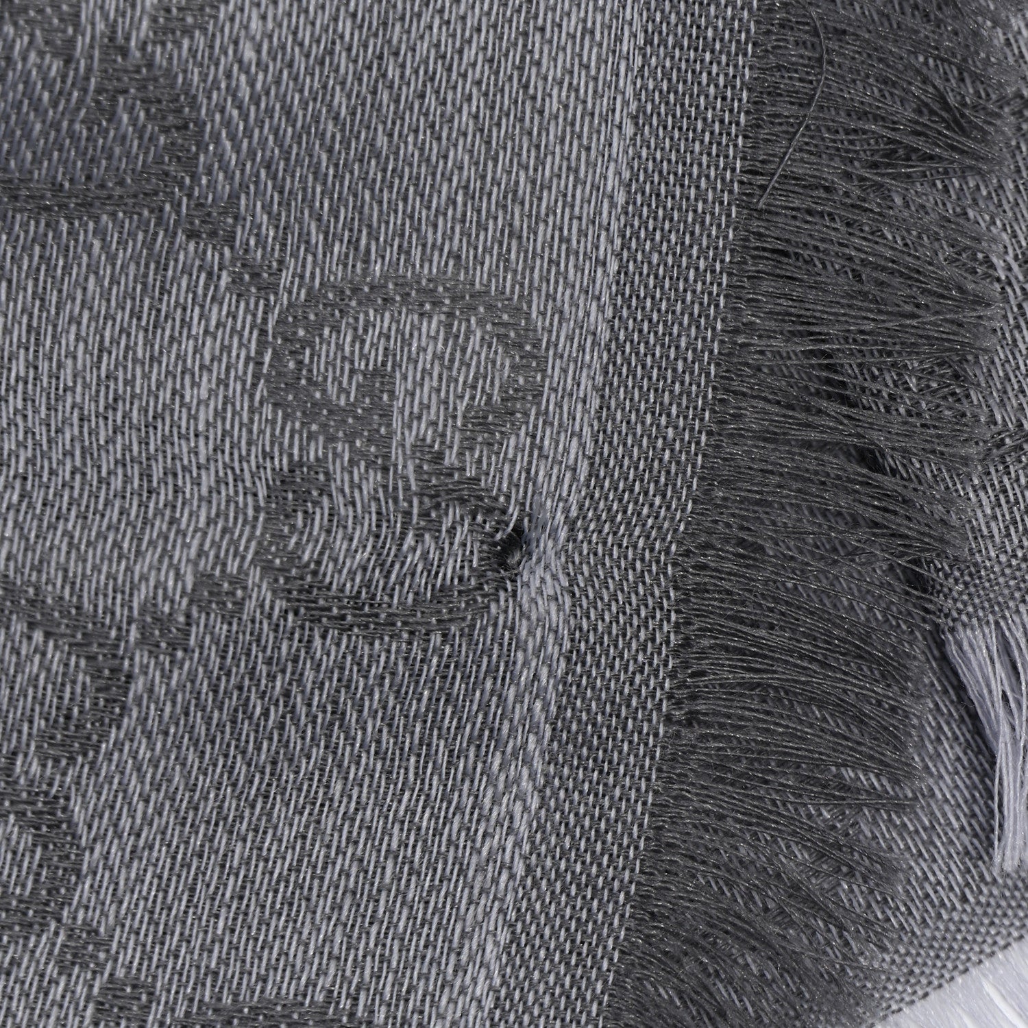 Gucci Wool Silk Monogram GGWeb Fringe Shawl Pearl Medium Grey 4 of 4