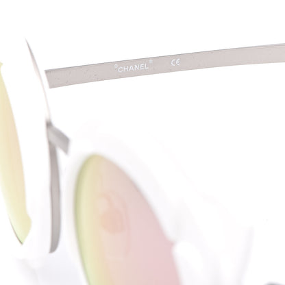 Chanel Round Camellia Sunglasses 71198 White 6 of 8
