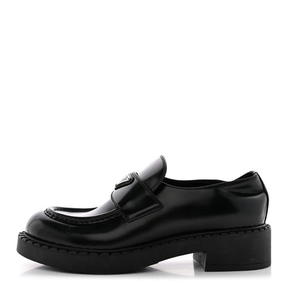 Prada Spazzolato Metal Triangle Logo 50mm Loafers 40 Black 1 of 18