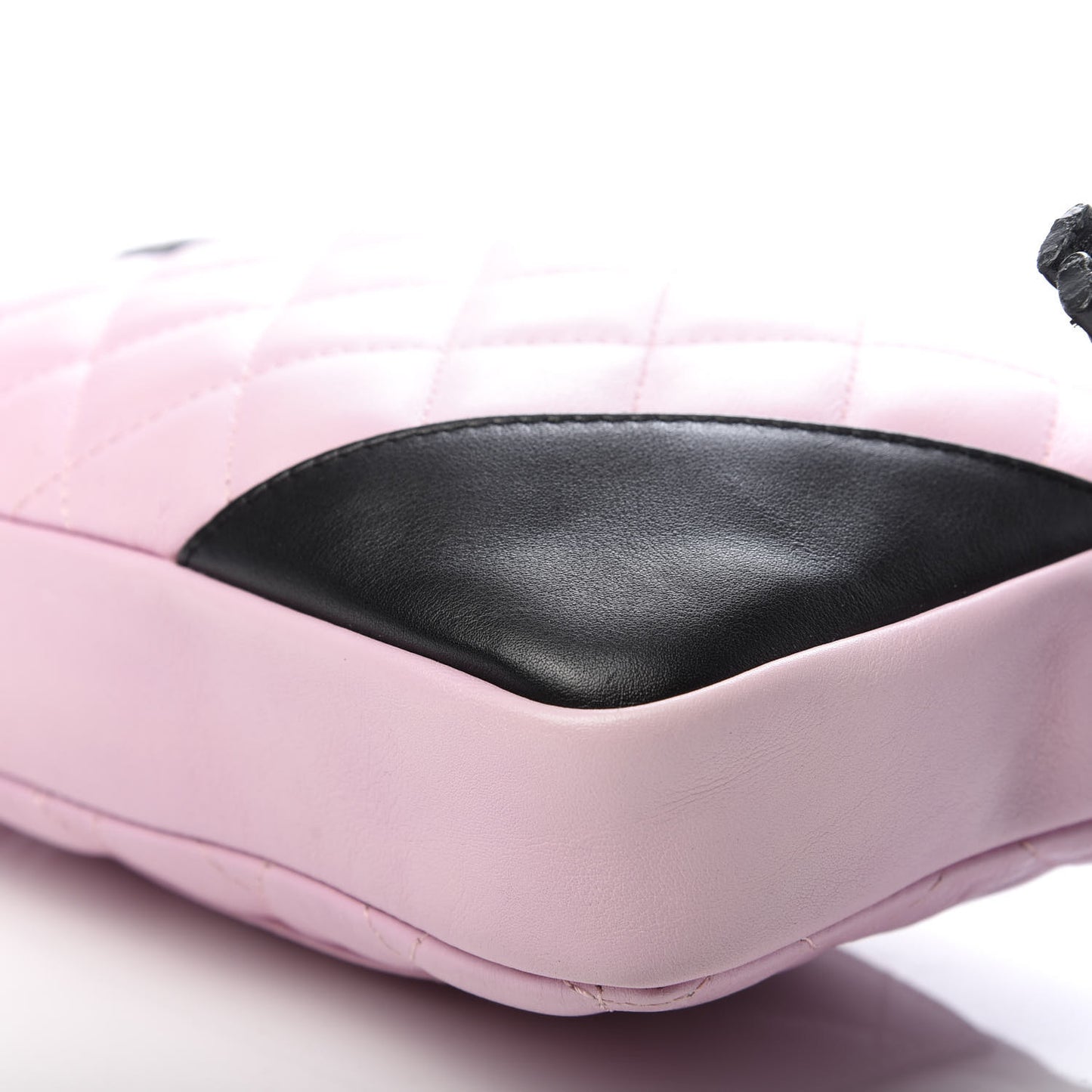 Calfskin Quilted Cambon Pochette Pink Black