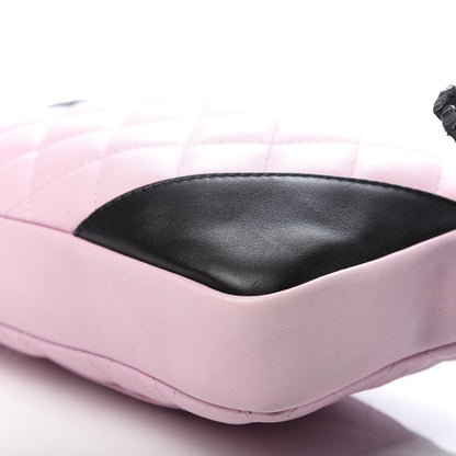 Chanel Calfskin Quilted Cambon Pochette Pink Black 7 of 10