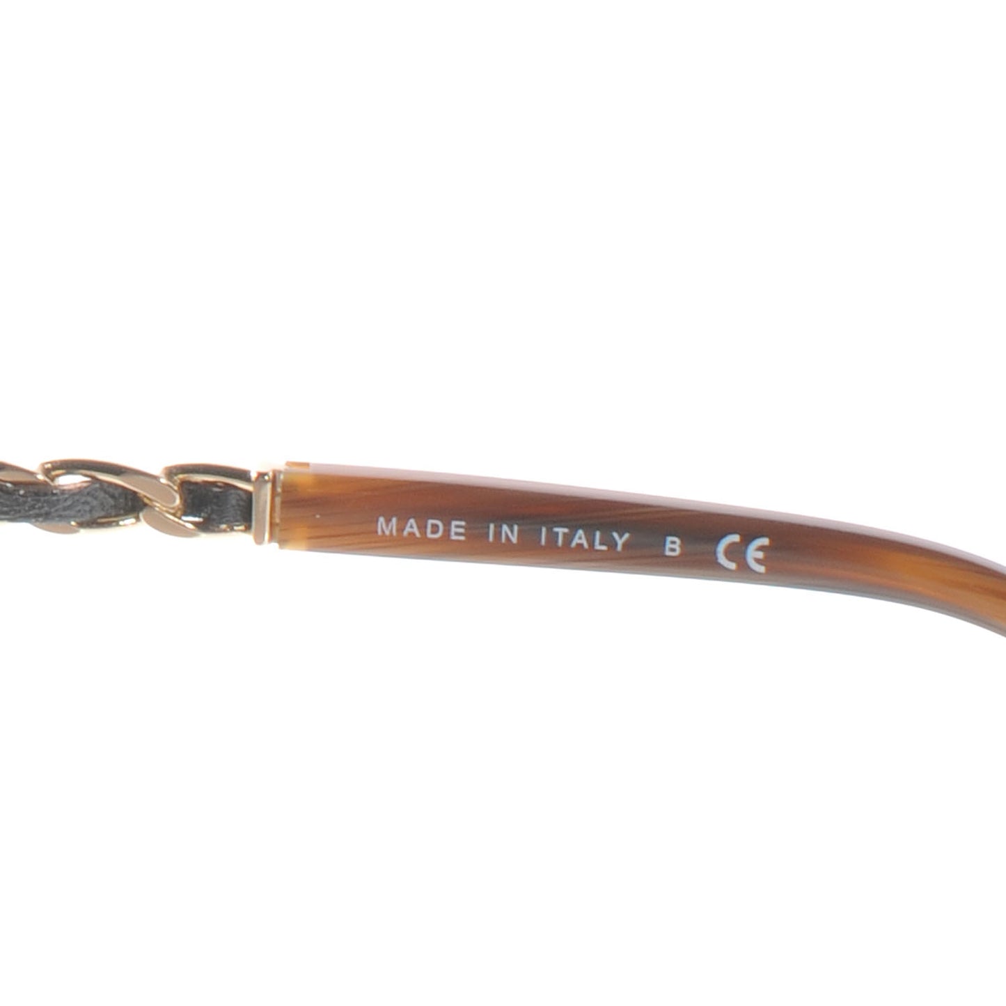 Acetate Metal Lambskin Chain Square Sunglasses 5210-Q Brown