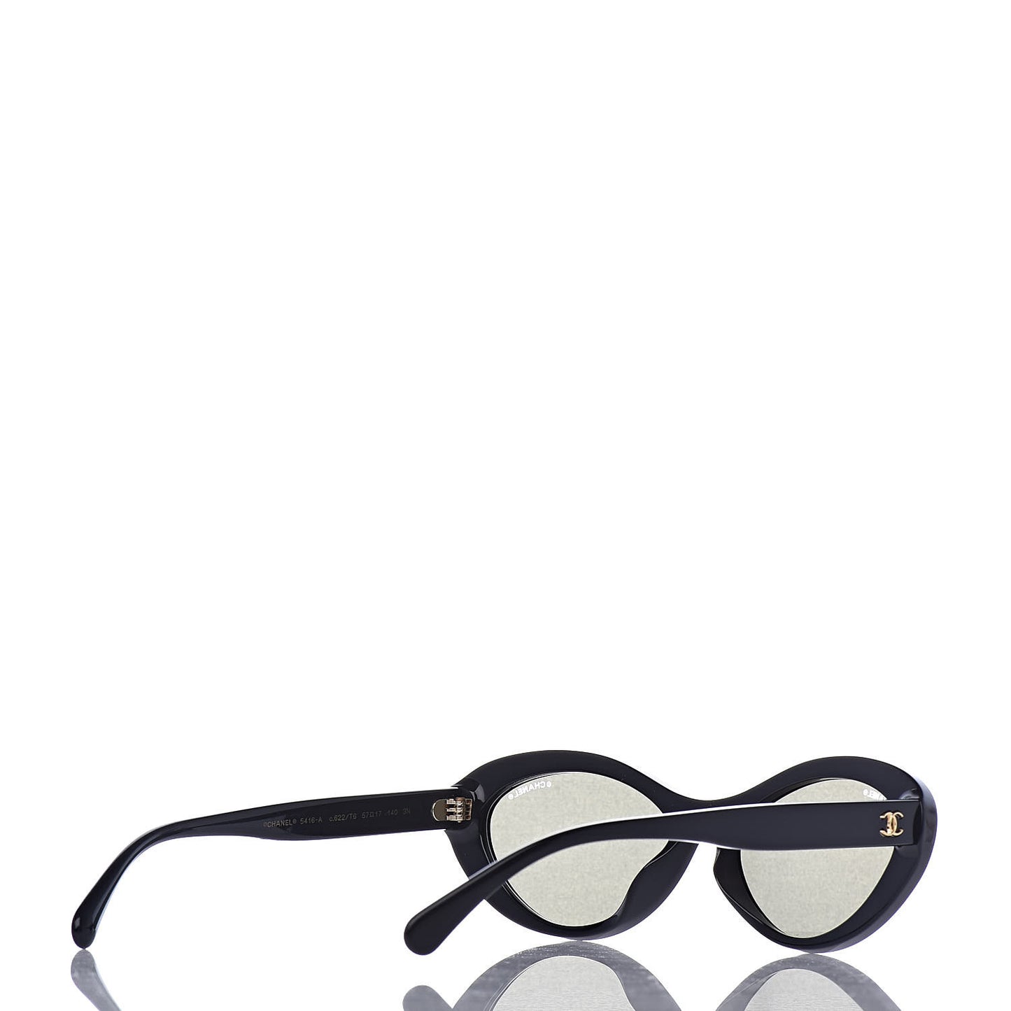 Acetate 24K Gold Mirror Oval Sunglasses 5416-A Black