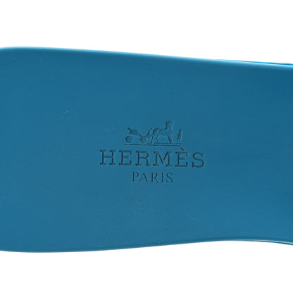 Hermes Rubber Aloha Sandals 38 Bleu Vif 6 of 8
