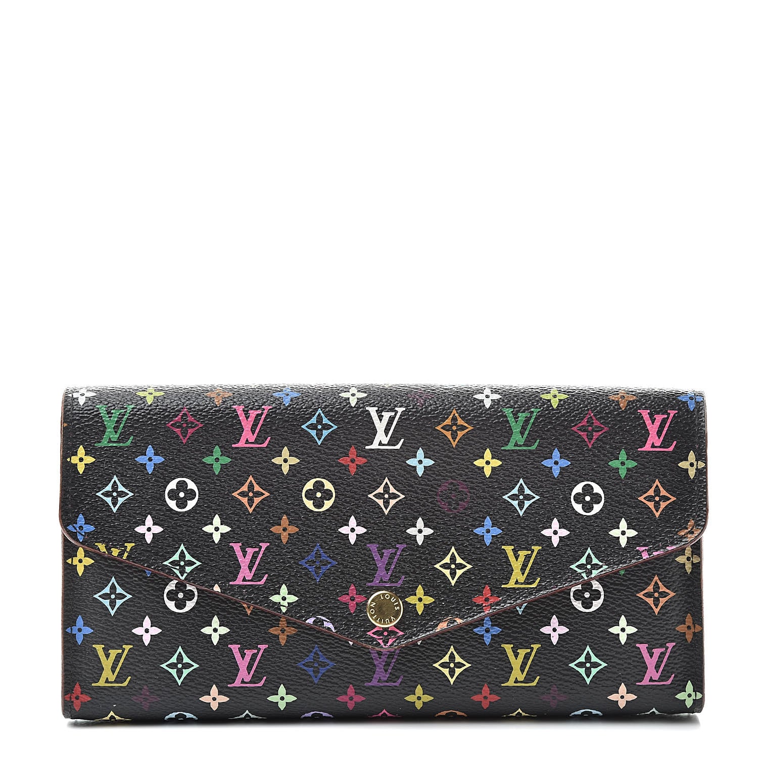 Louis Vuitton Monogram Multicolor Sarah Wallet NM Black Grenade 1 of 10