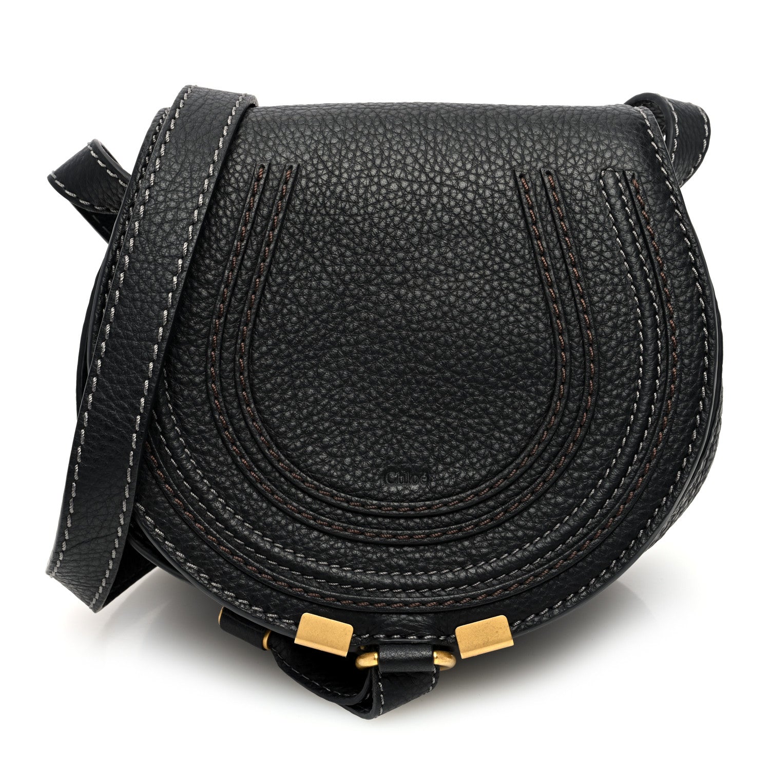 Chloe Calfskin Mini Marcie Round Crossbody Bag Black 1 of 9