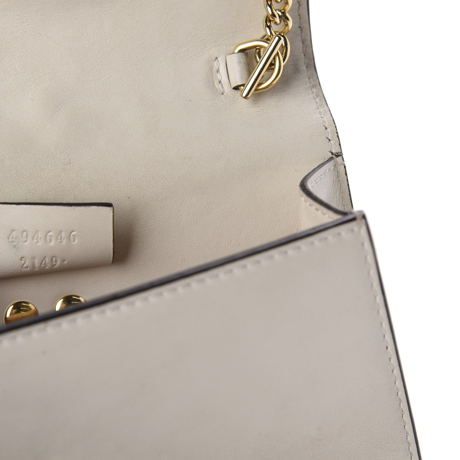 Gucci Calfskin Super Mini Sylvie Chain Shoulder Bag White 10 of 12