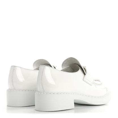 Prada Vernice Triangle 50mm Loafers 39.5 White 4 of 9