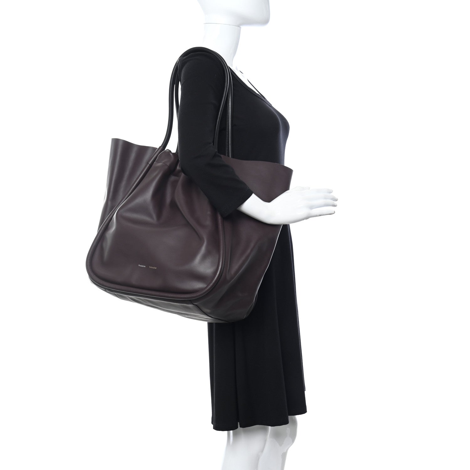 Proenza Schouler Calfskin XL Ruched Tote Chocolate Plum 2 of 11