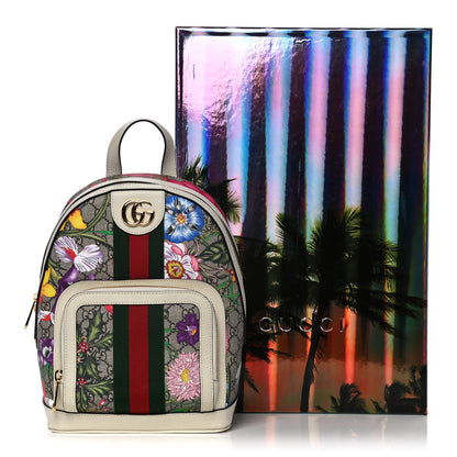 Gucci GG Supreme Monogram Flora Web Small Ophidia Day Backpack White 20 of 20