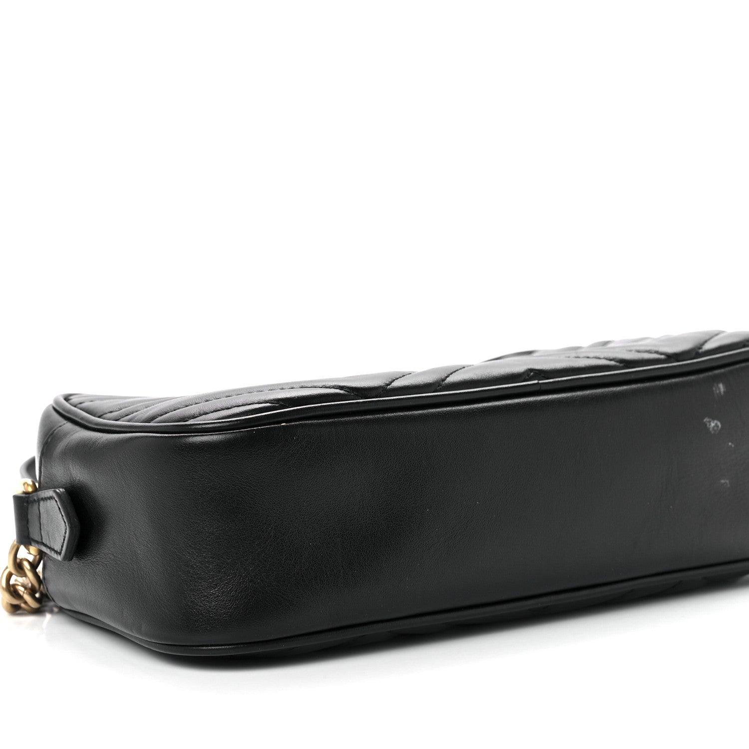 Gucci Calfskin Matelasse Small GG Marmont Chain Shoulder Bag Black 8 of 11