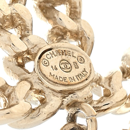 Chanel Metal Pearl CC Chain Drop Earrings Gold 4 of 4