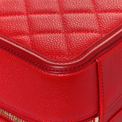 Chanel Caviar Quilted Medium CC Filigree Vanity Case Red 11 of 12