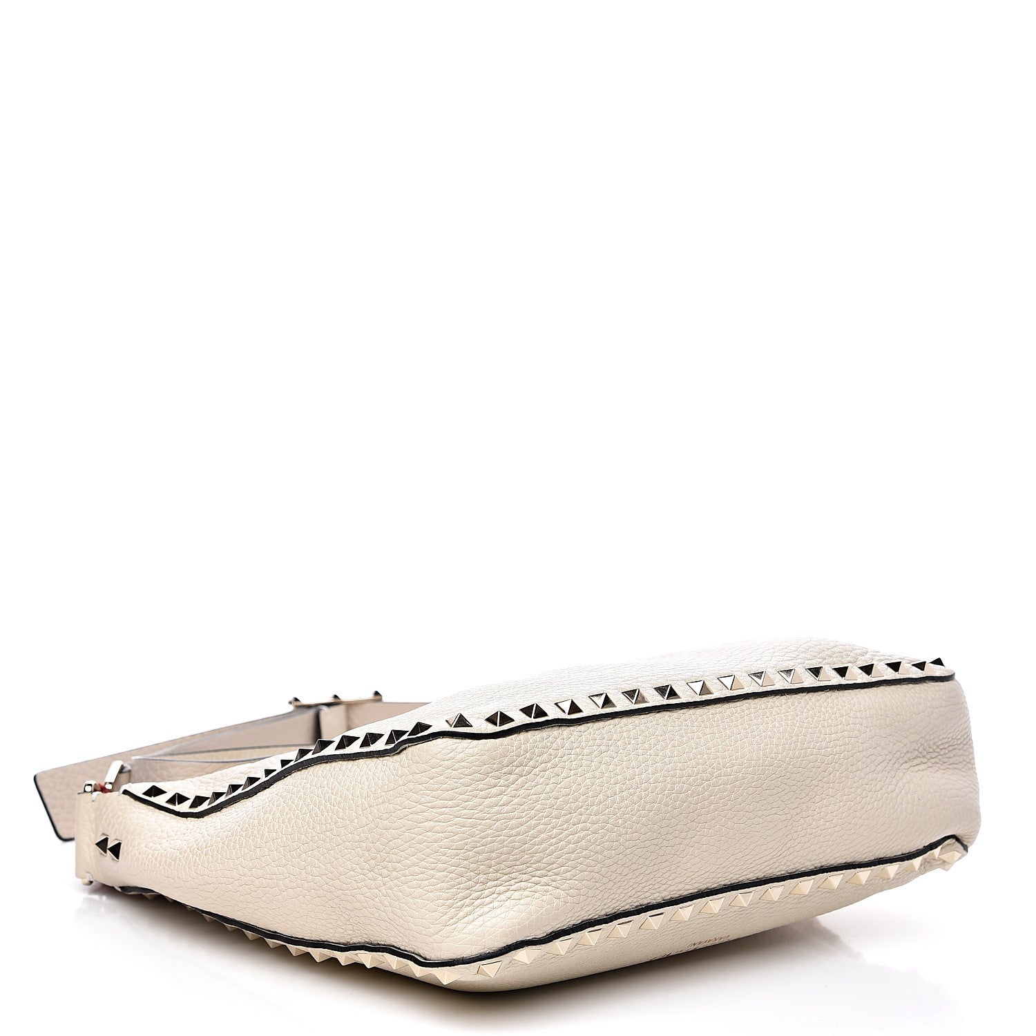 Valentino Garavani Pebbled Calfskin Small Rockstud Flip-Lock Messenger Bag Light Ivory 3 of 8