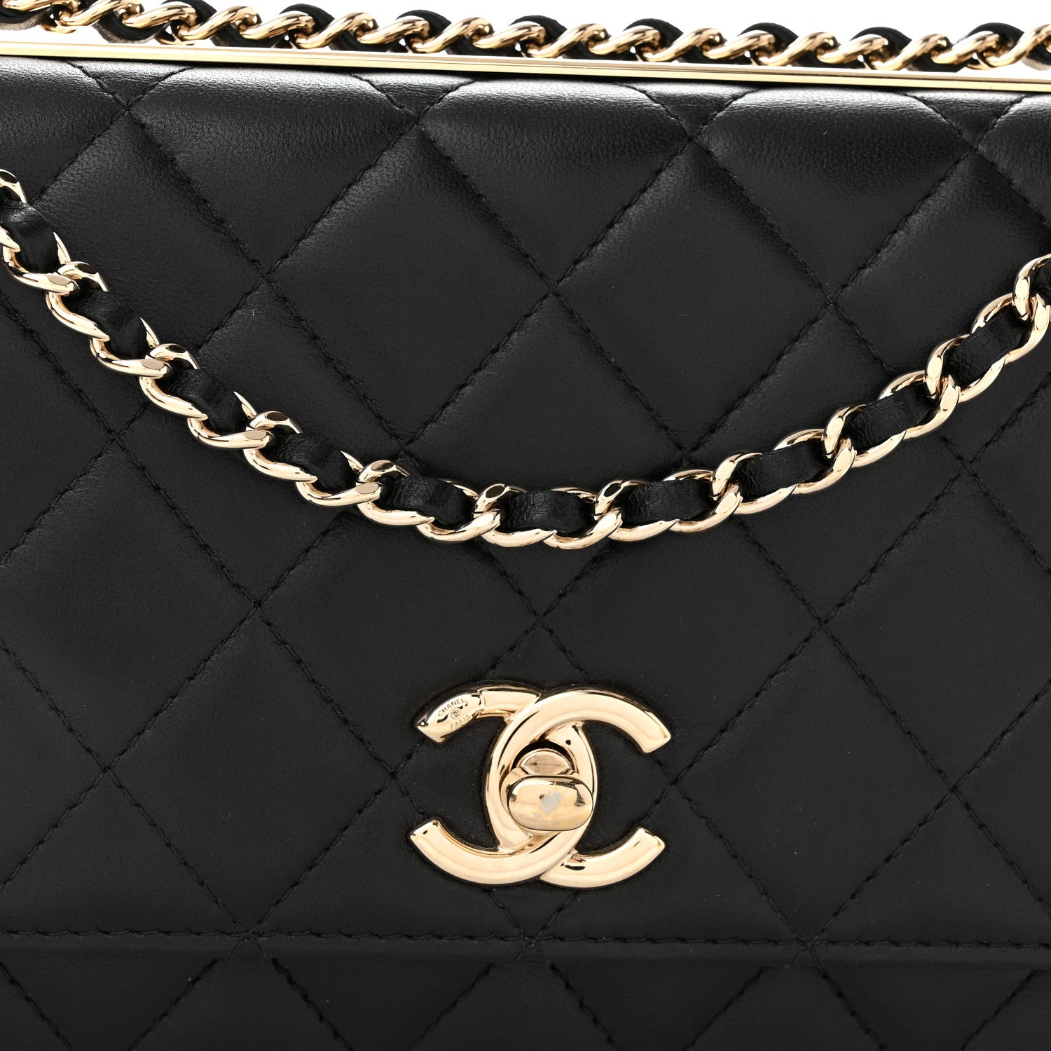 Chanel Lambskin Quilted Trendy CC Wallet On Chain WOC Black 9 of 12