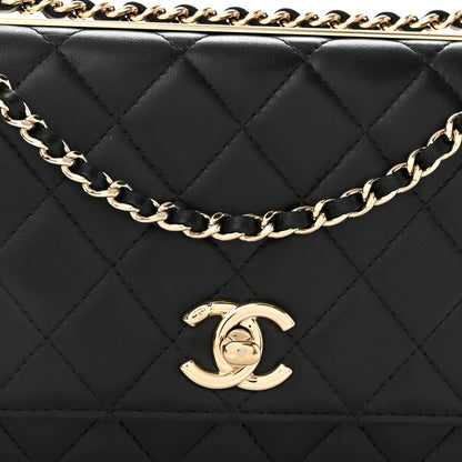 Chanel Lambskin Quilted Trendy CC Wallet On Chain WOC Black 9 of 12