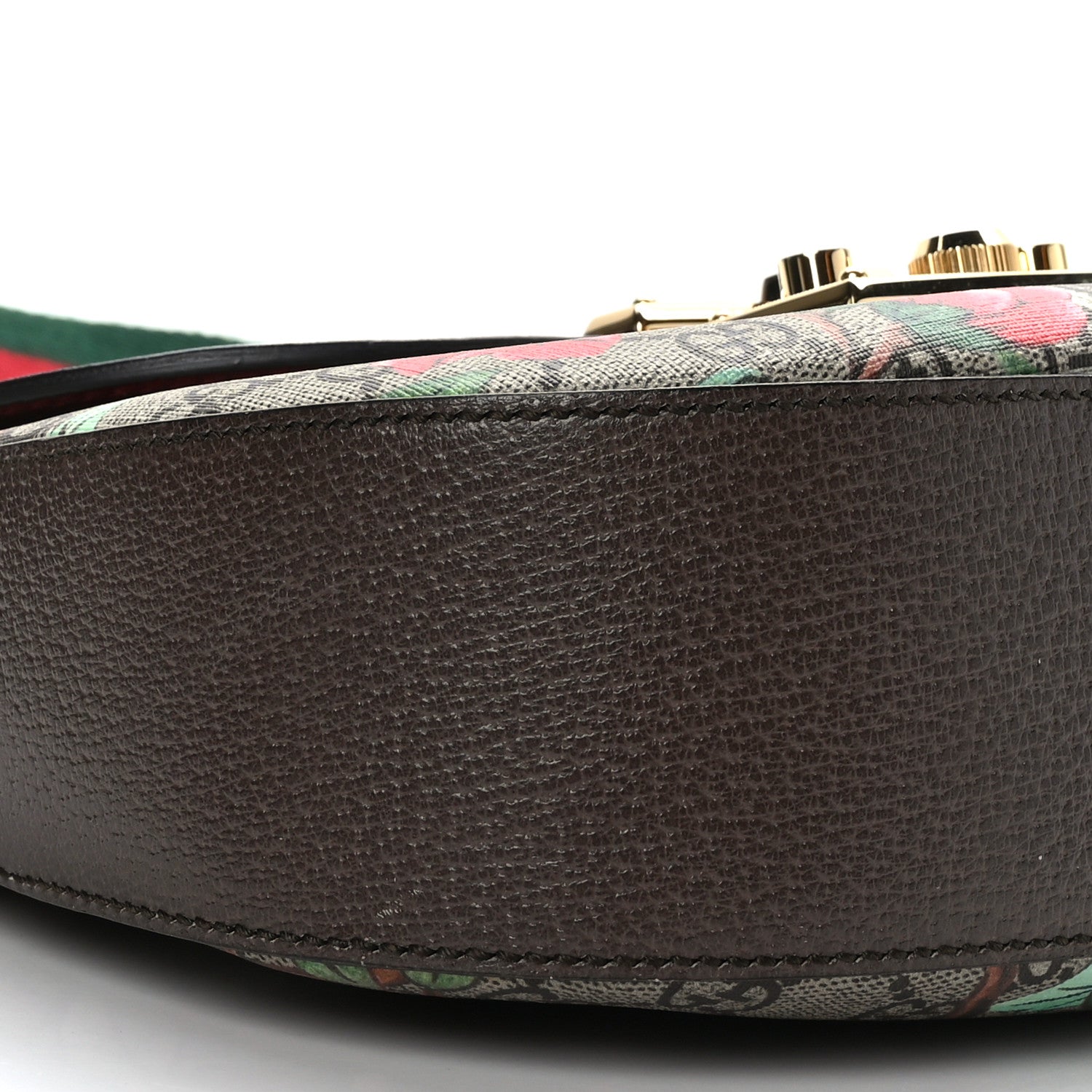 Gucci GG Supreme Monogram Tian Web Medium Padlock Messenger Shoulder Bag Beige Multicolor New Acero 9 of 10