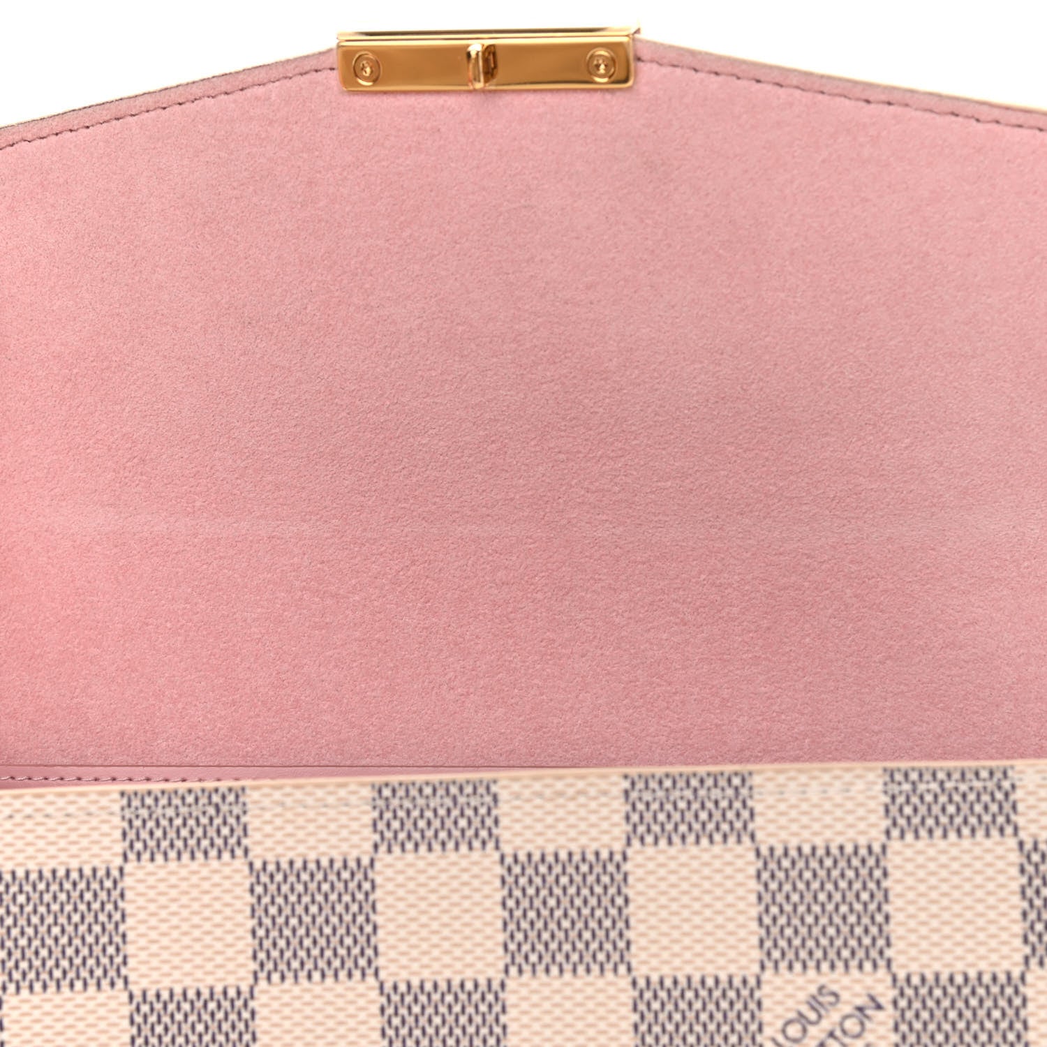 Louis Vuitton Damier Azur Croisette Chain Wallet Rose Ballerine 7 of 9