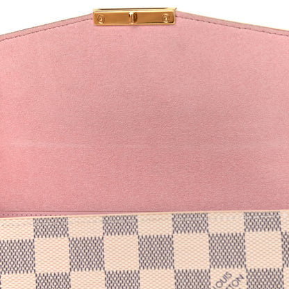 Louis Vuitton Damier Azur Croisette Chain Wallet Rose Ballerine 7 of 9